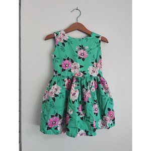 Green Toddler Dress with Flowers, 2T Easter Dress, Spring Dress